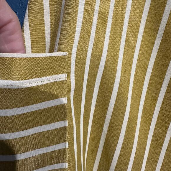 Altar'd State A Beautiful Soul Mini Skirt Mustard White Striped Fall Boho Large - Picture 9 of 10